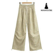 Butterfly embroidered paratrooper pants Khaki / S