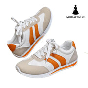 Casual and comfortable lace up sports flat bottom women's sports shoes - MODAVESTRE