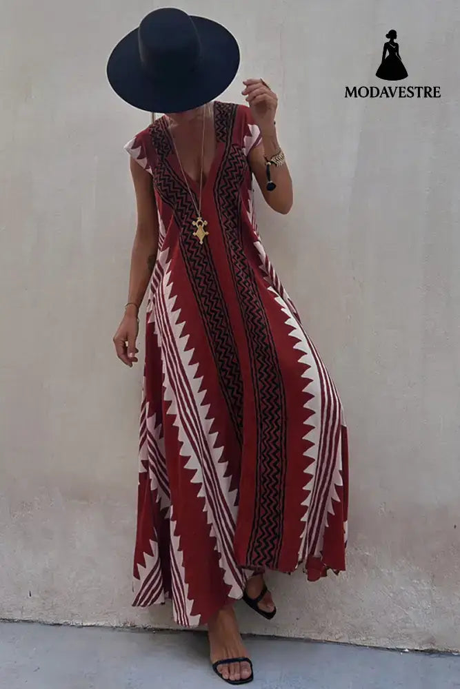 Casual Dresses Vacation Women’s Loose Burgundy / L