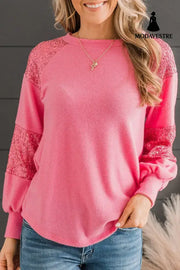 Casual Round Neck Splicing Knitwear Women BB117 002 / L
