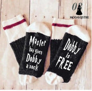 Casual Socks Men And Women English Alphabet Socks Cotton Socks Black