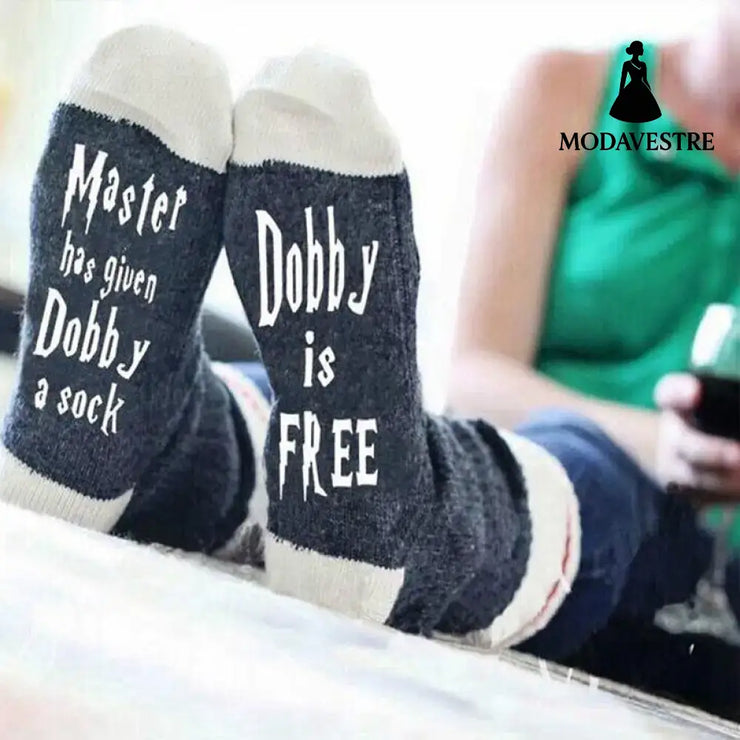 Casual Socks Men And Women English Alphabet Socks Cotton Socks Dark grey