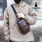 Chest bag men’s backpack USB charging backpack single shoulder chest bag commuting backpack waterproof