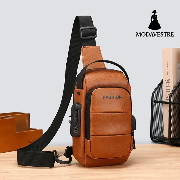 Chest bag men’s backpack USB charging backpack single shoulder chest bag commuting backpack waterproof