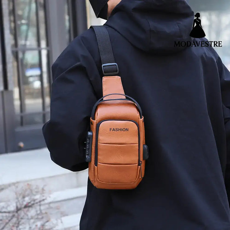 Chest bag men’s backpack USB charging backpack single shoulder chest bag commuting backpack waterproof