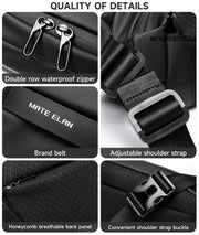 Chest bag men’s small shoulder bag multifunctional trendy crossbody bag commuter mailman shoulder bag waist bag backpack