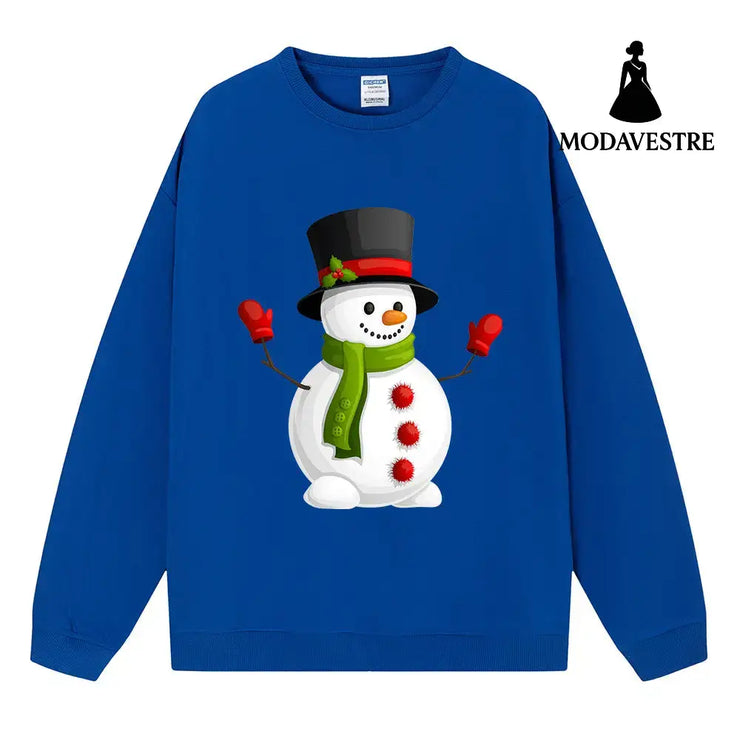 Christmas Snowman Women’s Hoodie Women’s Style Klein Blue / S