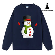 Christmas Snowman Women’s Hoodie Women’s Style Navy Blue / S