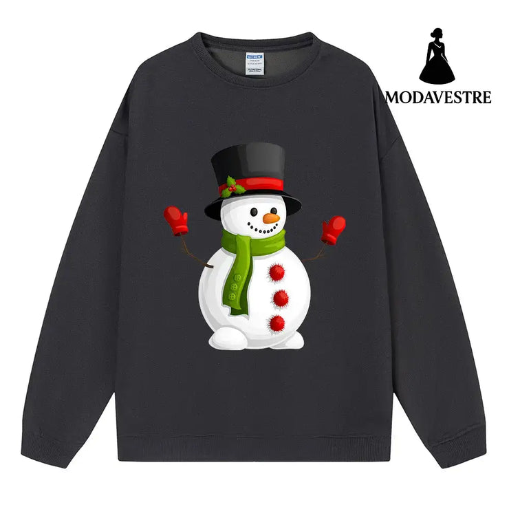 Christmas Snowman Women’s Hoodie Women’s Style Night Gray / S