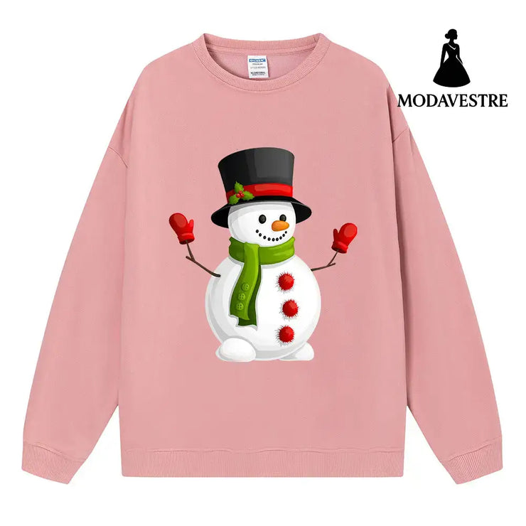 Christmas Snowman Women’s Hoodie Women’s Style Pink / S