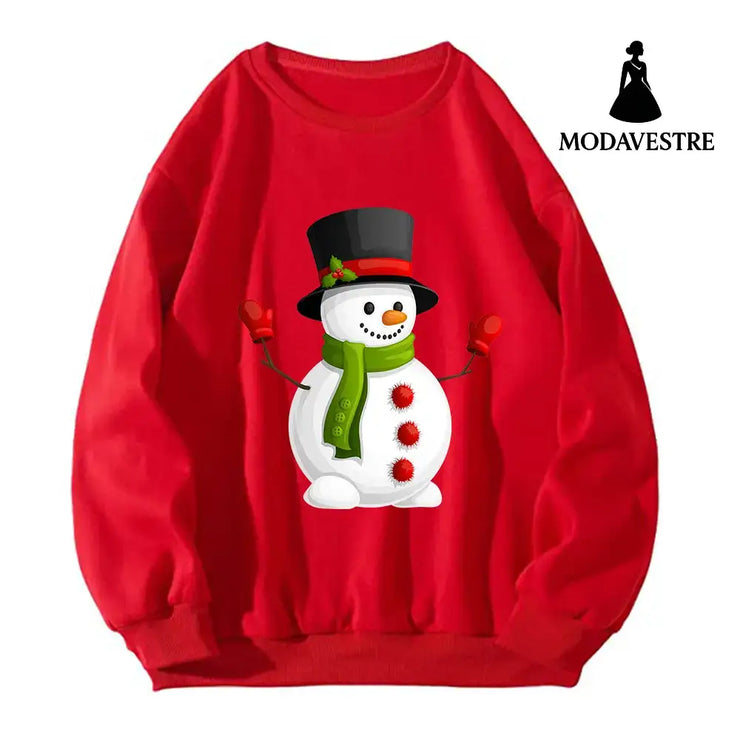 Christmas Snowman Women’s Hoodie Women’s Style Red / S