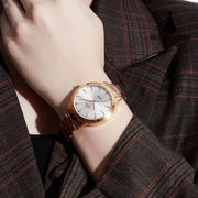 Classic Folding Buckle Waterproof Round Watch Women Accessory