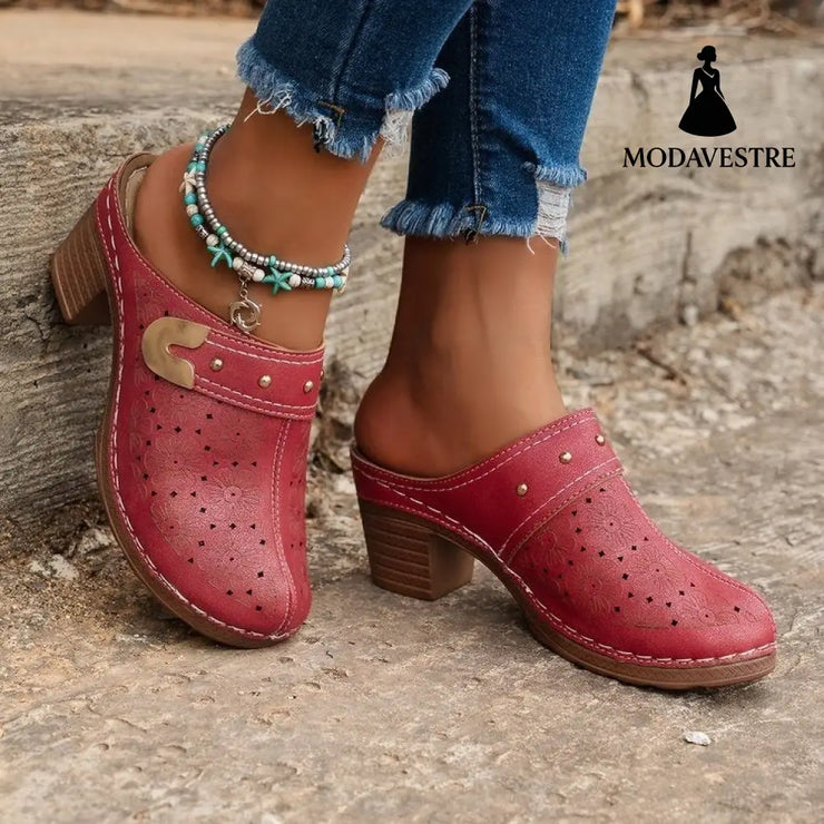 Closed Toe High Heel Sandal Slippers Women - MODAVESTRE