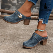 Closed Toe High Heel Sandal Slippers Women - MODAVESTRE