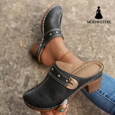 Closed Toe High Heel Sandal Slippers Women - MODAVESTRE