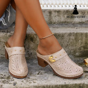 Closed Toe High Heel Sandal Slippers Women - MODAVESTRE