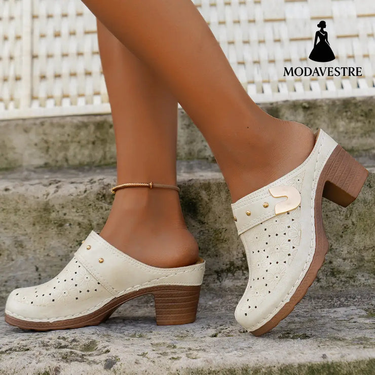 Closed Toe High Heel Sandal Slippers Women - MODAVESTRE