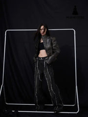 Coat Stand Collar Short Motorcycle Clothing Men Jacket