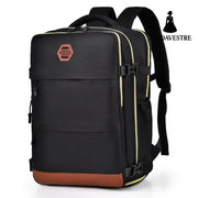 Color Block Multi-Pockets Backpack Bag Black / One Size