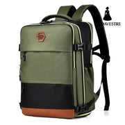 Color Block Multi-Pockets Backpack Bag Matcha Green / One Size
