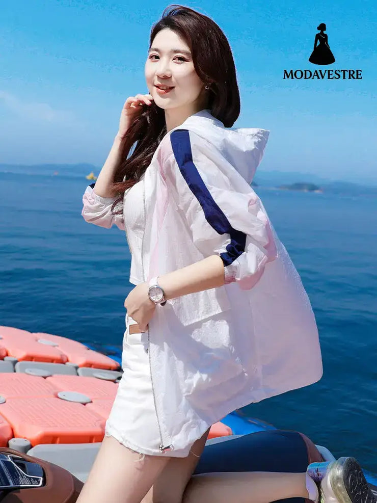 Color Matching Sun Protection Clothing For Women Summer