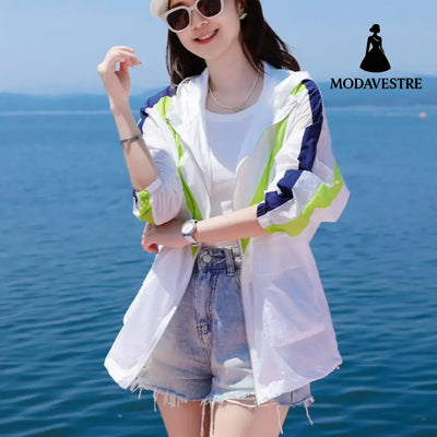 Color Matching Sun Protection Clothing For Women Summer