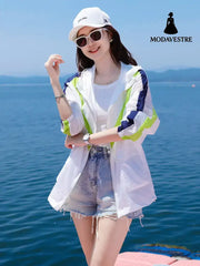 Color Matching Sun Protection Clothing For Women Summer
