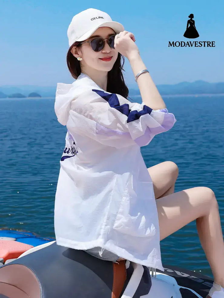 Color Matching Sun Protection Clothing For Women Summer Aromatherapy Purple / L