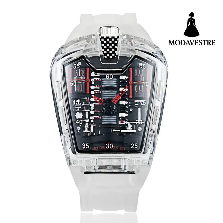 Cool Sports Brand Watches Luxury Men Watches Waterproof Japan Transparent