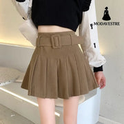 Corduroy Half Women’s Autumn A-line Half Skirt Pleated Skirt Khaki / L