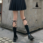 Cross Black Shank Support Women's Mid-calf Length Sock Long Socks Calf Socks Summer Thin Stockings - MODAVESTRE
