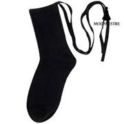 Cross Black Shank Support Women's Mid-calf Length Sock Long Socks Calf Socks Summer Thin Stockings - MODAVESTRE