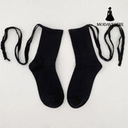 Cross Black Shank Support Women's Mid-calf Length Sock Long Socks Calf Socks Summer Thin Stockings - MODAVESTRE
