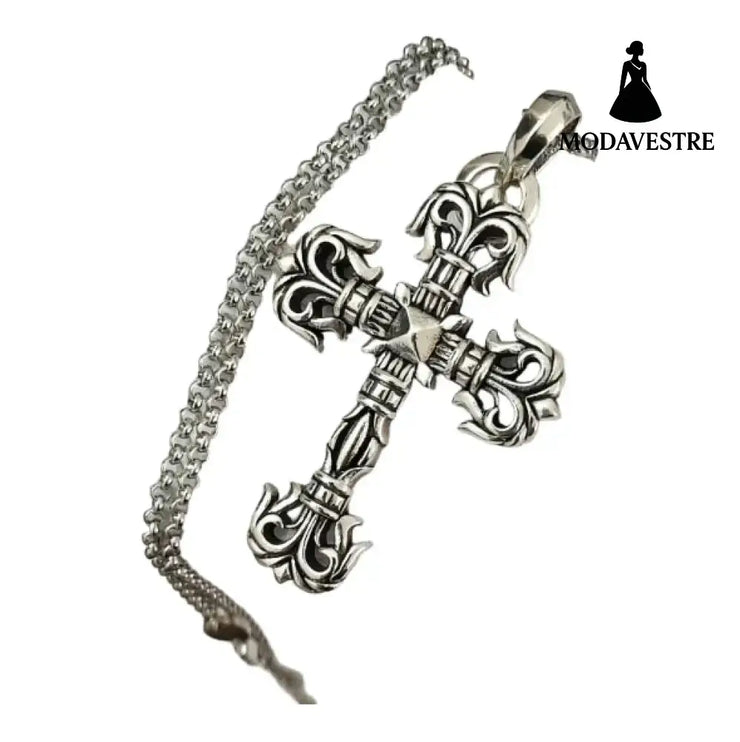 Cross necklace hexagram star sword ship anchor pendant