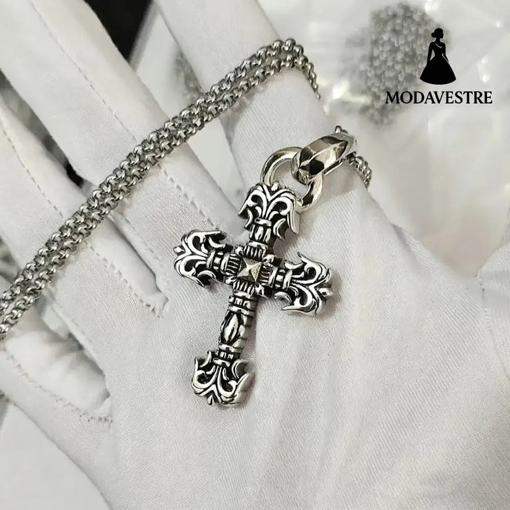 Cross necklace hexagram star sword ship anchor pendant Small Flame Set