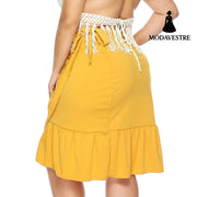 Cross straps beach skirt skirt