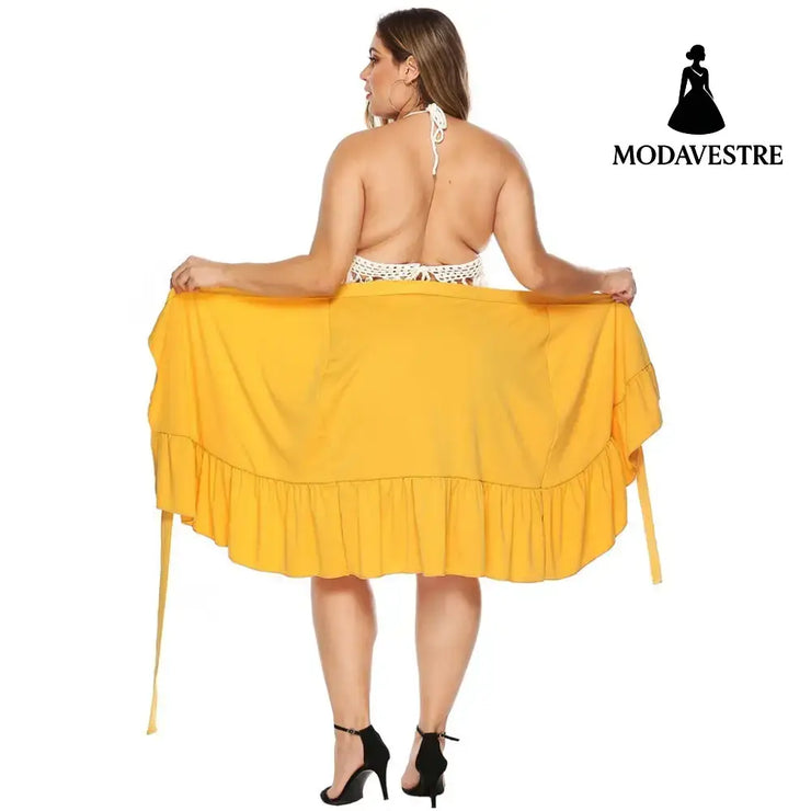 Cross straps beach skirt skirt