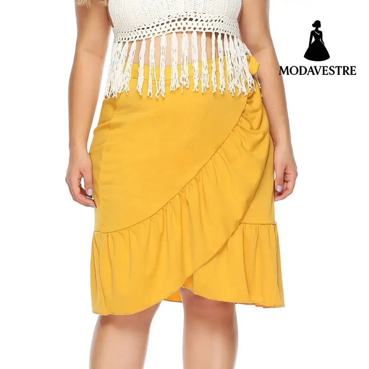 Cross straps beach skirt skirt Yellow / 1XL