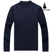Dad Long Sleeve T-shirt Autumn Winter Clothing Middle-aged Men Navy Blue / 2XL Jumper