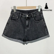 Denim Shorts For Women Summer Black And Gray / 2XL