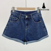 Denim Shorts For Women Summer Dark Blue / 2XL