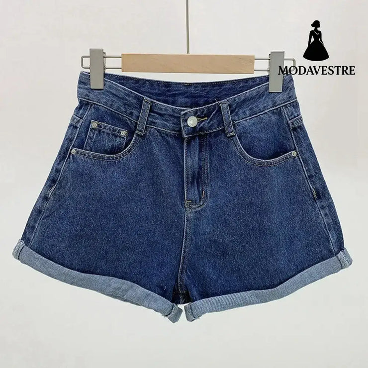 Denim Shorts For Women Summer Dark Blue / 2XL