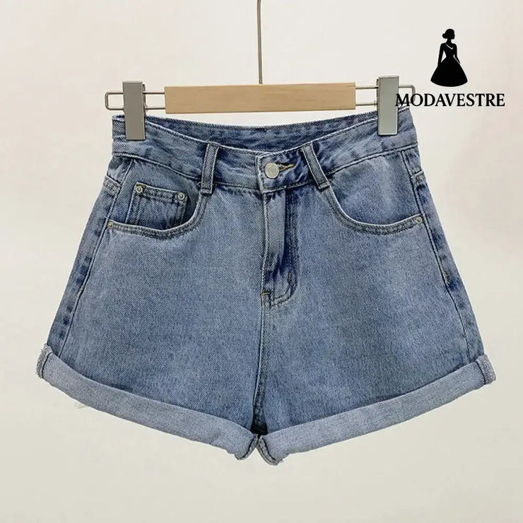 Denim Shorts For Women Summer Light Blue / 2XL