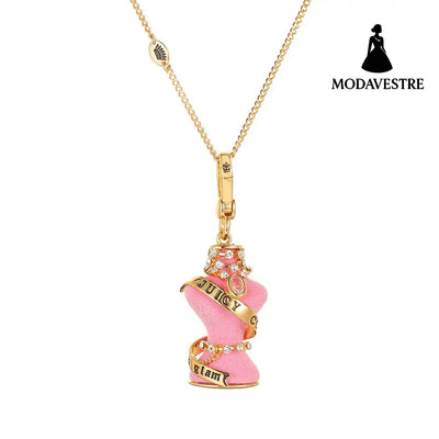 Diamond inlaid crystal zircon diamond chain pink