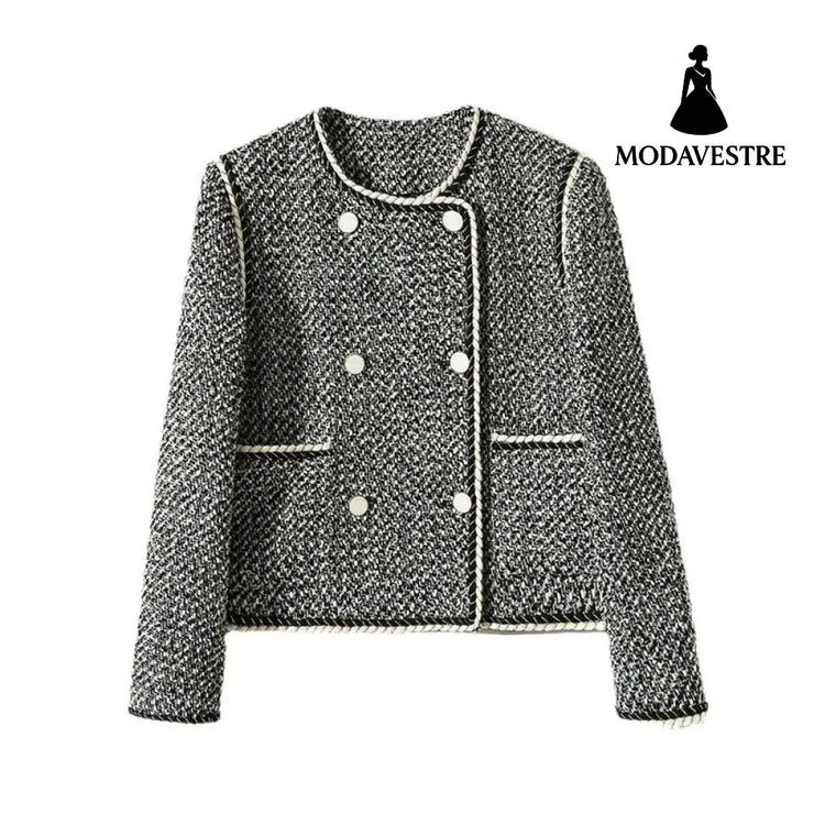 Double Breasted Temperament Western Style Autumn Clothing Coat Women