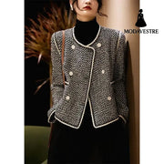 Double Breasted Temperament Western Style Autumn Clothing Coat Women