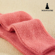 Double needle rabbit wool socks women