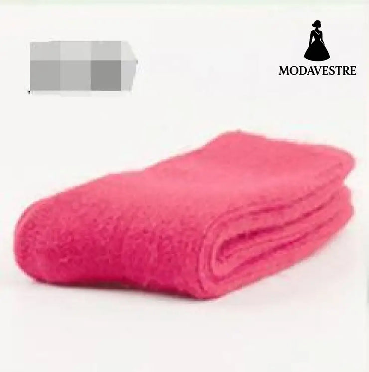 Double needle rabbit wool socks women Jade pink / One size