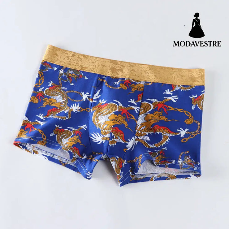 Dragon print boxer shorts Blue / 3XL