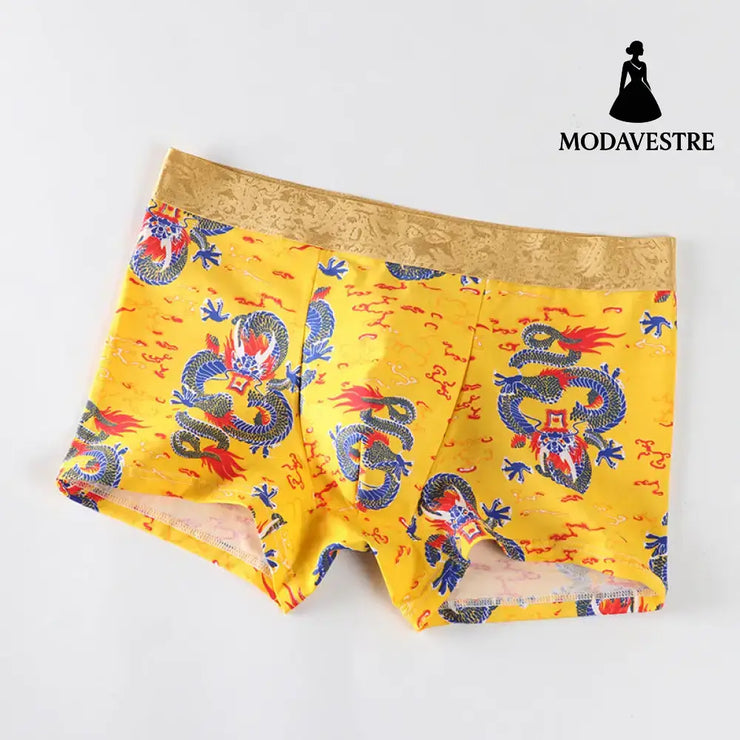 Dragon print boxer shorts Yellow / 3XL